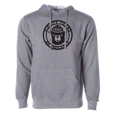 Smokey Bear 75 Year Hoodie (Unisex) Mid Weight Pullover Hoodie WYR Gunmetal S