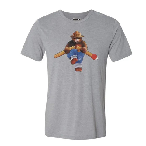 Smokey Bear Matchstick Crewneck Tee (Unisex) T-Shirt WYR Athletic Grey w/ Match XS 