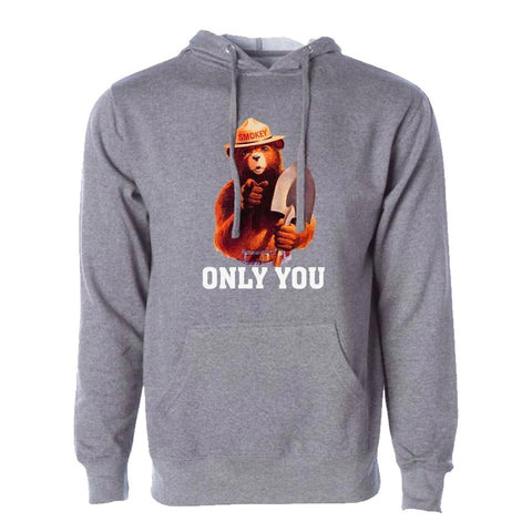 Smokey Bear Only You Hoodie (Unisex) Mid Weight Pullover Hoodie WYR Gunmetal w/ Only You S