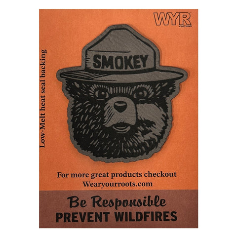 Smokey Bear Patch Collection (Pick Your Patch) Patch WYR Smokey Bear Grey Faux Leather  