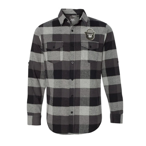 Smokey Bear Patch Flannel Flannel WYR S Grey/Black w/ Smokey Patch