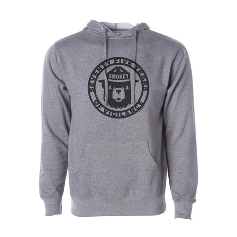 Smokey Bear 75 Year Hoodie (Unisex) Pullover Hoodie WYR Gunmetal w/ 75 Years S 