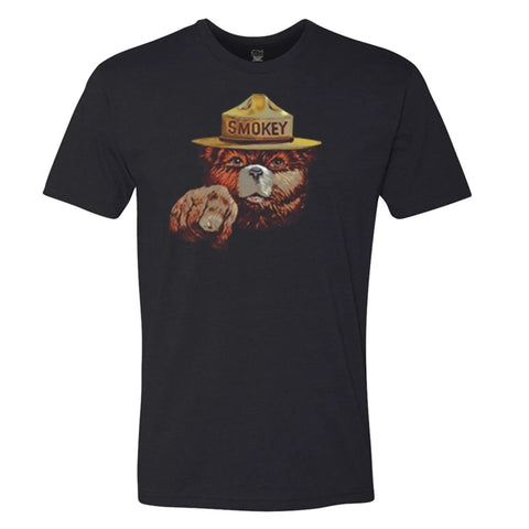 Smokey Bear Watchful Eyes T-shirt (Unisex) T-Shirt WYR Solid Black XS 