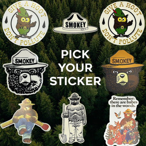 Smokey Bear & Woodsy Owl Decals Decal WYR   