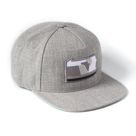 Snapback Flat Bill Hat – The Schuylkill Pennsylvania Grey Wool Hat with Embroidered Patch Snapback Hat - YinzerShop