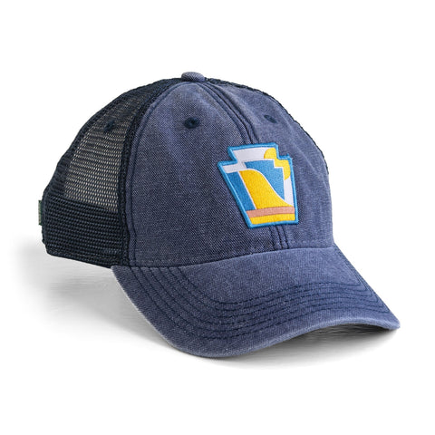 Snapback Trucker Hat - Keystone Patch Low Profile Canvas Mesh Hat for Pennsylvania Pride Snapback Hat - YinzerShop