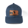 Snapback Trucker Hat - The Carnegie Pennsylvania Leather Patch Cap | Stylish Meshback Snapback Hat - YinzerShop