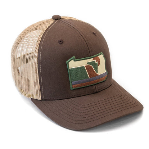 Snapback Trucker Hat - The Tuscarora Pennsylvania Hat | Camo Patch Outdoor Cap Snapback Hat - YinzerShop