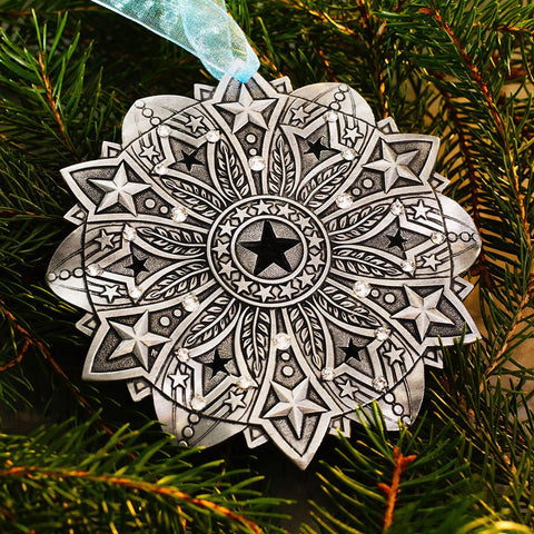 Snow Crystal 2026- Star Spangled Ornament (Aluminum) - YinzerShop