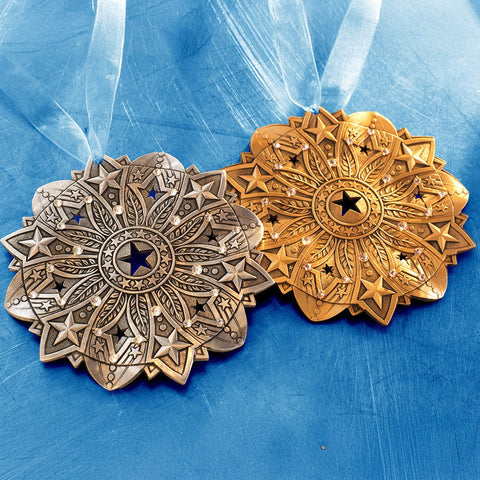 Snow Crystal 2026- Star Spangled Ornament (Bronze) - YinzerShop