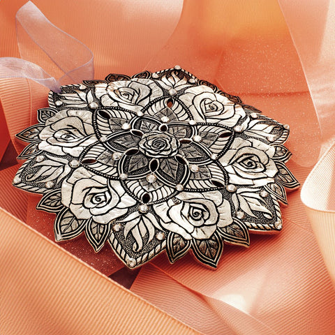 Snow Crystal Ornament by Wendell August Forge – Aluminum Rose Decoration with Austrian Crystals - YinzerShop