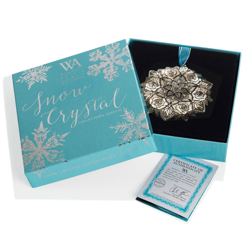 Snow Crystal Ornament by Wendell August Forge – Aluminum Rose Decoration with Austrian Crystals - YinzerShop