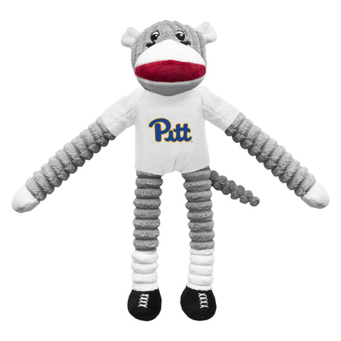 Sock Monkey Pet Toy – University of Pittsburgh Licensed Dog Chew Toy with Squeaker Pet Toy - YinzerShop