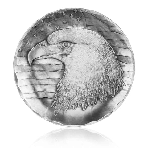 Spirit of America Coaster – Handcrafted Metal Bald Eagle & American Flag Design - YinzerShop