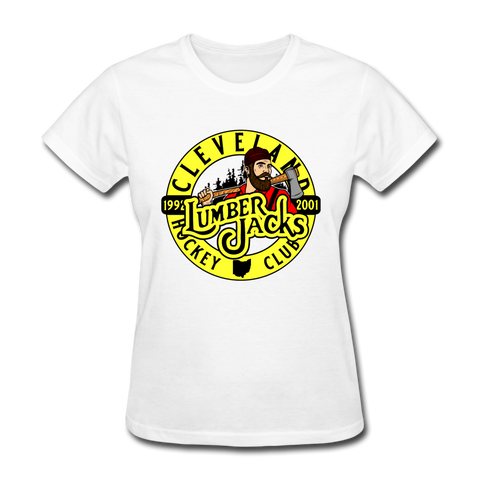 Cleveland Lumberjacks Women's T-Shirt Early 90s  Vintage Ice Hockey white S 