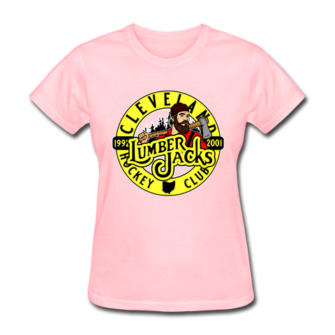 Cleveland Lumberjacks Women's T-Shirt Early 90s  Vintage Ice Hockey pink S 