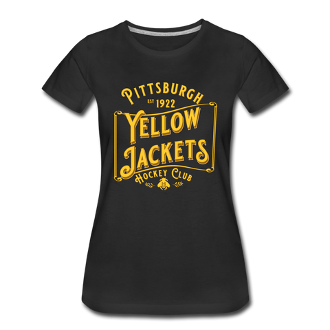 Pittsburgh Yellow Jackets Text Women's T-Shirt T-Shirt Vintage Ice Hockey S  