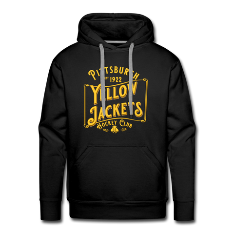 Pittsburgh Yellow Jackets Text Hoodie (Premium)  Vintage Ice Hockey black S 