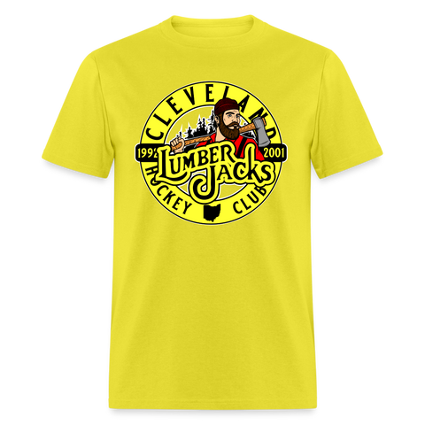 Cleveland Lumberjacks T-Shirt Early 90s  Vintage Ice Hockey yellow S 