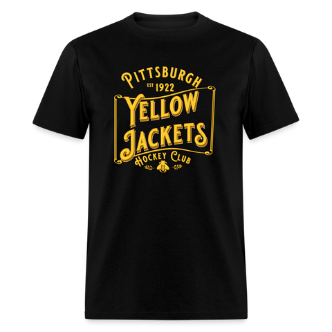 Pittsburgh Yellow Jackets Text T-Shirt T-Shirt Vintage Ice Hockey black S 