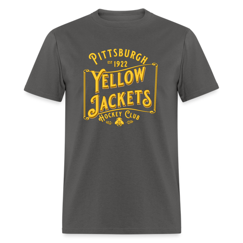 Pittsburgh Yellow Jackets Text T-Shirt T-Shirt Vintage Ice Hockey charcoal S 