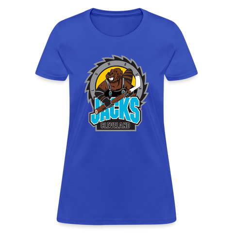 Cleveland Lumberjacks Women's T-Shirt Late 90s Women's T-Shirt | Fruit of the Loom L3930R Vintage Ice Hockey royal blue S 