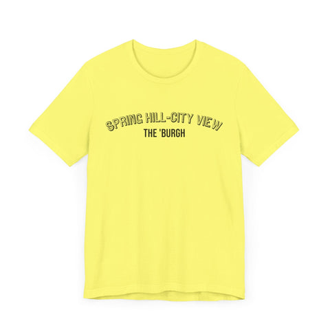 Spring Hill-City View - The Burgh Neighborhood Series - Unisex Jersey Short Sleeve Tee T-Shirt - YinzerShop