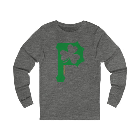 St. Patty's Day Clover - P for Pittsburgh Series - Long Sleeve Tee Long Sleeve Shirt - YinzerShop