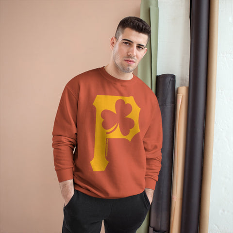 St. Patty's Day Clover - P is for Pittsburgh - Champion Crewneck Sweatshirt Sweatshirt - YinzerShop
