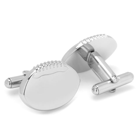 Stainless Steel Engravable Football Cufflinks Cufflinks - YinzerShop