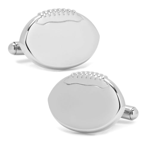 Stainless Steel Engravable Football Cufflinks Cufflinks - YinzerShop