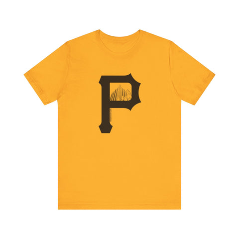Steel Building - P for Pittsburgh Series - Short Sleeve Shirt T-Shirt - YinzerShop