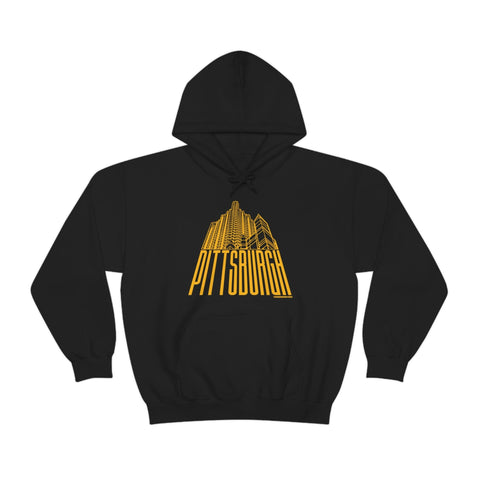 Steel Building Pittsburgh Heavy Blend™ Hooded Sweatshirt Hoodie Printify Black S 