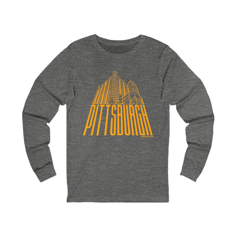 Steel Building Pittsburgh T-Shirt - Long Sleeve Tee Long Sleeve Shirt - YinzerShop