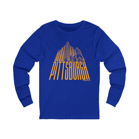 Steel Building Pittsburgh T-Shirt - Long Sleeve Tee Long Sleeve Shirt - YinzerShop