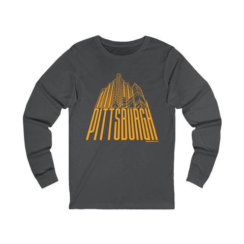 Steel Building Pittsburgh T-Shirt - Long Sleeve Tee Long Sleeve Shirt - YinzerShop