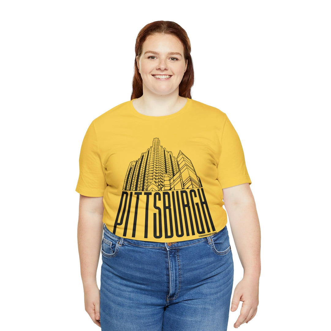 Pittsburgh Tshirt 412 City Skyline Yellow Pittsburgh T-Shirt