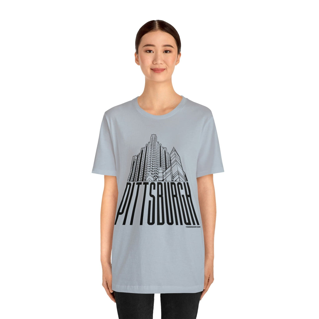 Steel Building Pittsburgh T-Shirt - Short Sleeve Tee T-Shirt Printify   