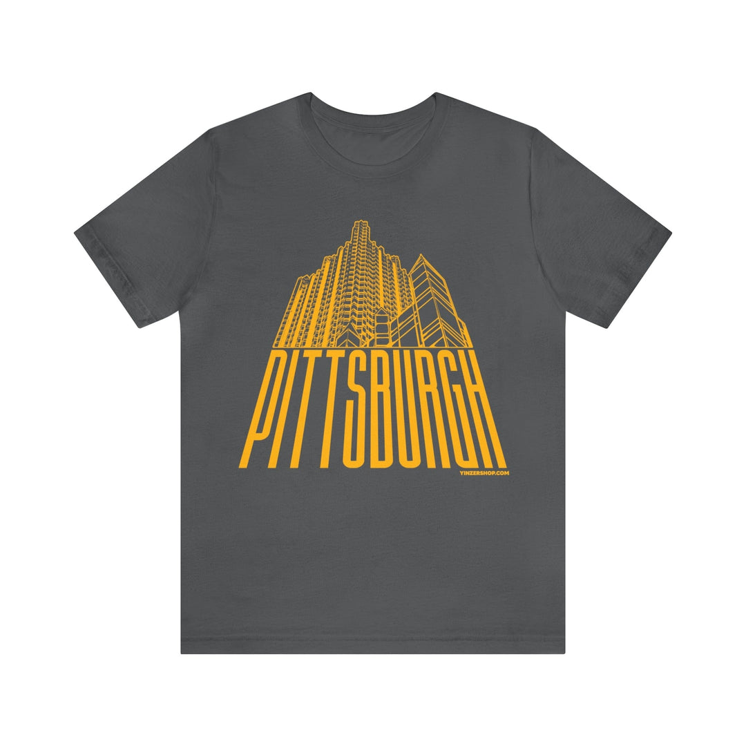 Steel Building Pittsburgh T-Shirt - Short Sleeve Tee T-Shirt Printify Asphalt S 