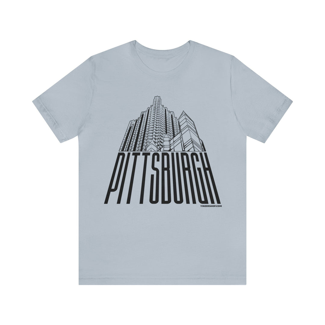 Steel Building Pittsburgh T-Shirt - Short Sleeve Tee T-Shirt Printify Light Blue S 