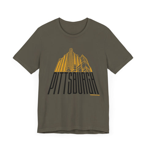 Steel Building Pittsburgh T-Shirt - Unisex bella+canvas 3001 Short Sleeve Tee T-Shirt - YinzerShop
