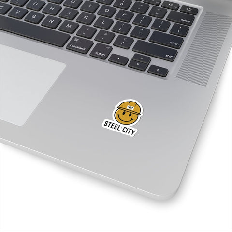 Steel City 412 Hard Hat Smiley Sticker, Kiss-Cut Vinyl Paper Products - YinzerShop