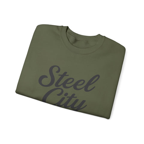 Steel City Cursive Print - Heavy Blend™ Crewneck Sweatshirt Sweatshirt - YinzerShop