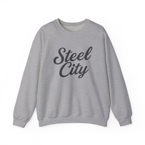Steel City Cursive Print - Heavy Blend™ Crewneck Sweatshirt Sweatshirt - YinzerShop