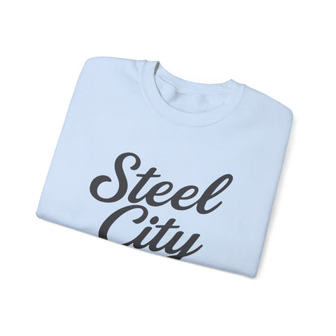 Steel City Cursive Print - Heavy Blend™ Crewneck Sweatshirt Sweatshirt - YinzerShop