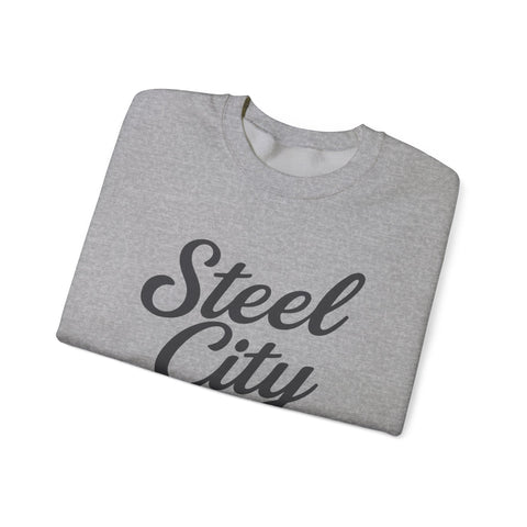 Steel City Cursive Print - Heavy Blend™ Crewneck Sweatshirt Sweatshirt - YinzerShop