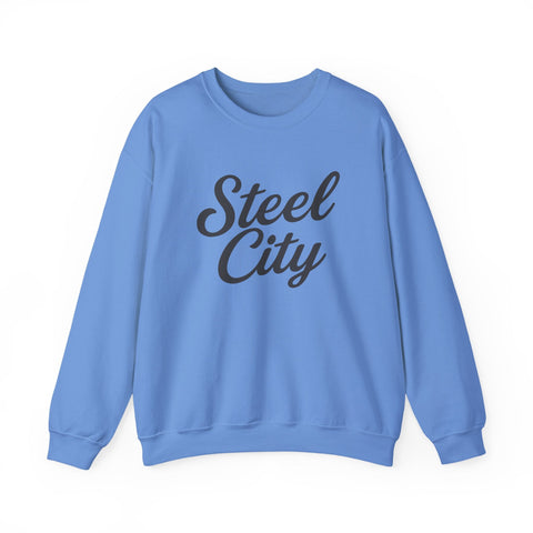 Steel City Cursive Print - Heavy Blend™ Crewneck Sweatshirt Sweatshirt - YinzerShop