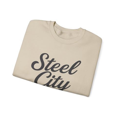 Steel City Cursive Print - Heavy Blend™ Crewneck Sweatshirt Sweatshirt - YinzerShop