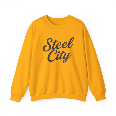 Steel City Cursive Print - Heavy Blend™ Crewneck Sweatshirt Sweatshirt - YinzerShop