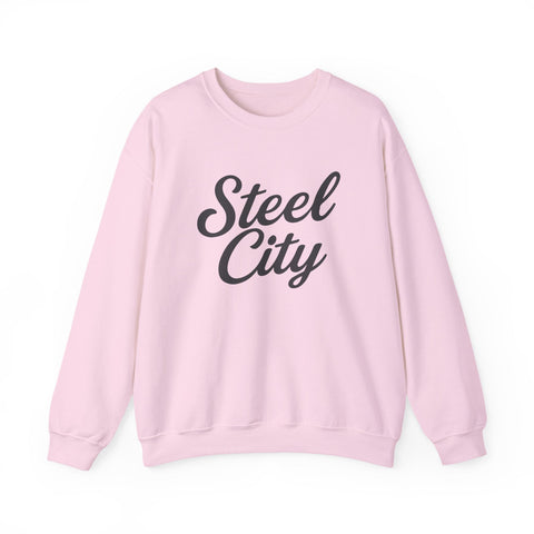 Steel City Cursive Print - Heavy Blend™ Crewneck Sweatshirt Sweatshirt - YinzerShop